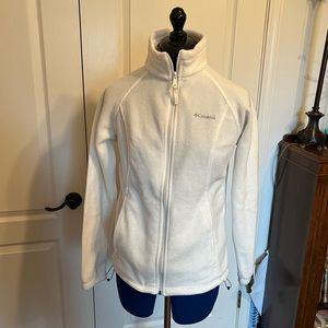 COLUMBIA✨White Women’s Benton Springs Full Zip Fleece Jacket Size Medium
